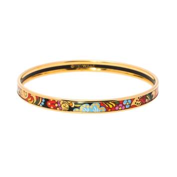 Pre Owned Frey Wille Multicolor Passionate Russia Golden Kalinka Bordered Ultra Bangle Bracelet