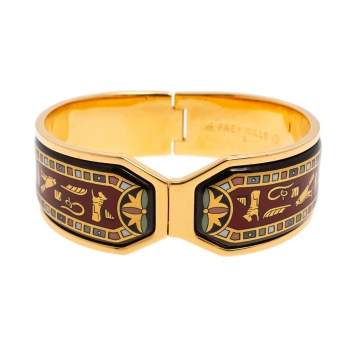 Pre Owned Frey Wille Gold Plated Egyptian Cleopatra Cuff Bracelet
