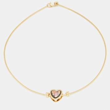 Pre Owned Frey Wille Hommage à Alphonse Mucha Fire Enamel Heart Pendant Necklace