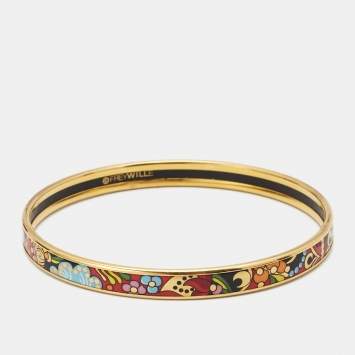 Pre Owned Frey Wille Folkloric Masterpiece Golden Kalinka Bordered Ultra Bangle