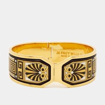 Pre Owned Frey Wille Roman Venus Aphrodite Contessa Fire Enamel Gold Plated Clasp Bracelet