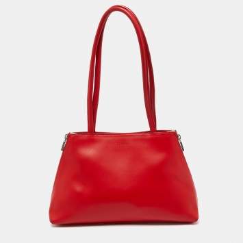 Pre Owned Furla Red Leather Shoulder Bag