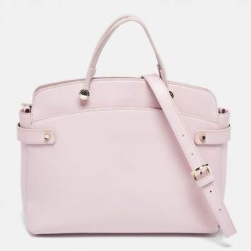 Pre Owned Furla Light Pink Leather Agata Satchel