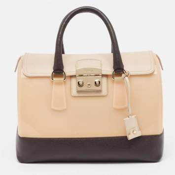 Pre Owned Furla Multicolor Leather and Rubber Candy Flap Satchel