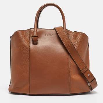 Pre Owned Furla Brown Leather Miastella Tote