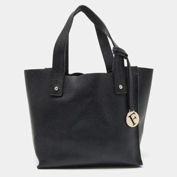Pre Owned Furla Black Leather Small Musa Tote
