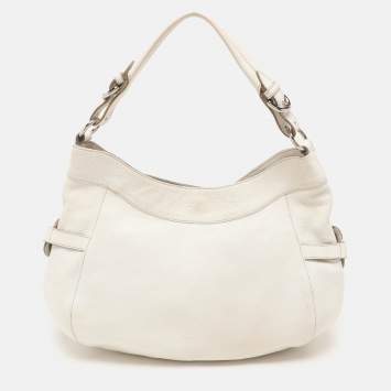 Pre Owned Furla White Leather Hobo