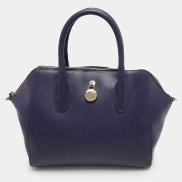 Pre Owned Furla Blue Leather Satchel