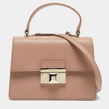 Pre Owned Furla Beige Leather Mini Venere Top Handle Bag