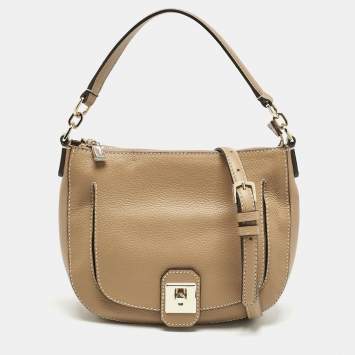 Furla Beige Leather Shoulder Bag