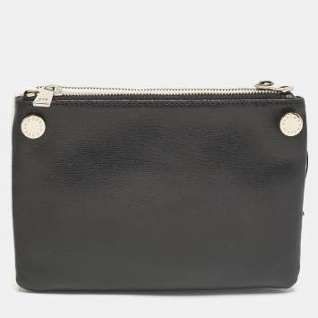 Furla Black/Dye White Leather Double Pouch
