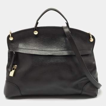 Furla Black Leather Piper Dome Satchel