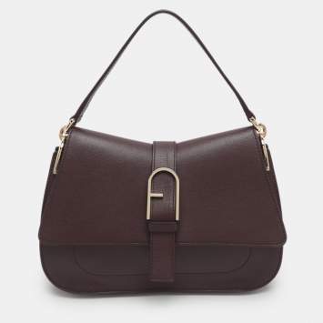 مملوكة مسبقًا Furla Flow Burgundy Leather Crossbody Bag