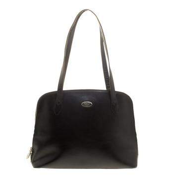 Pre Owned Furla Black Leather Shoulder Bag