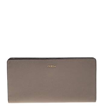 Pre Owned Furla Grey Leather Zipped Continental Wallet