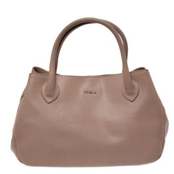 Pre Owned Furla Beige Leather Giselle Tote