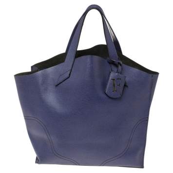 Pre Owned Furla Purple Leather Small Jucca Tote