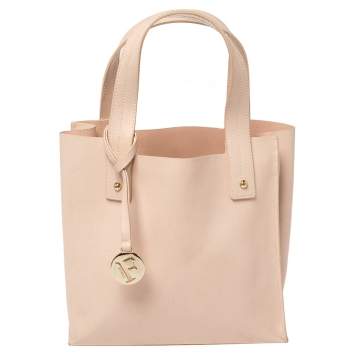 Pre Owned Furla Powder Pink Leather Small Musa Tote