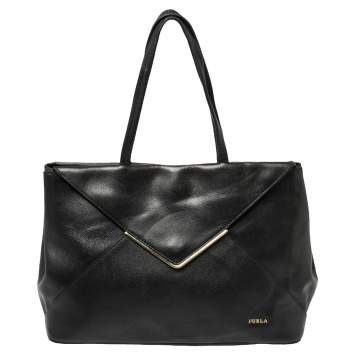 Pre Owned Furla Black Leather Kelis Tote