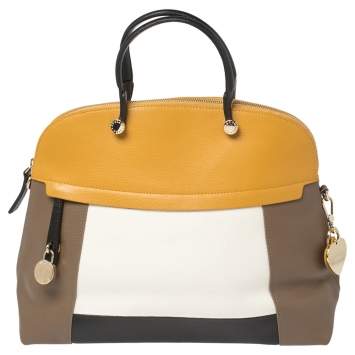 Pre Owned Furla Multicolor Leather Piper Dome Satchel