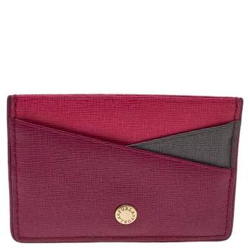 Pre Owned Furla Tricolor Leather Card Holder