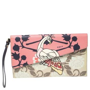 Pre Owned Furla Multicolor Leather Eden Wristlet Clutch