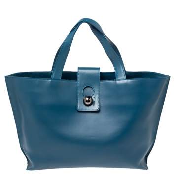 Pre Owned Furla Blue Leather Tote