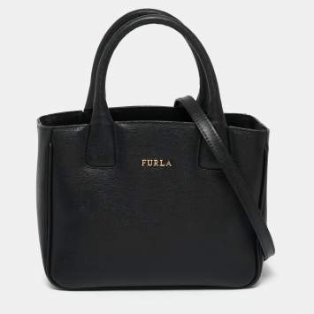 Pre Owned Furla Black Leather Small Capriccio Tote