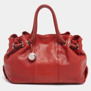 Pre Owned Furla Rust Orange Leather Carmen Satchel