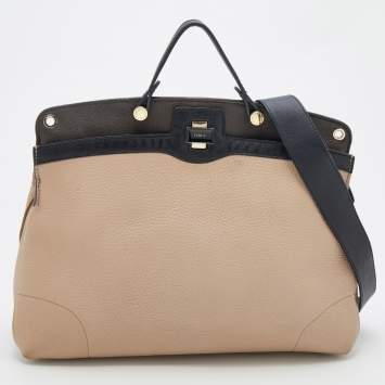 Pre Owned Furla Tricolor Leather Piper Top Handle Bag