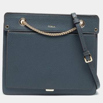 Pre Owned Furla Black Leather Small Crossbody Bag