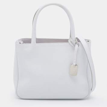 Pre Owned Furla White Leather Tote