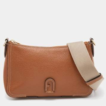 Pre Owned Furla Brown Leather Atena Shoulder Bag