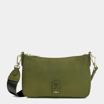 Pre Owned Furla Green Leather Atena Crossbody Bag