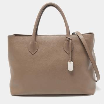 Pre Owned Furla Grey Leather Tessa Tote