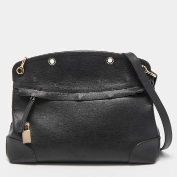 Pre Owned Furla Black Leather Piper Satchel