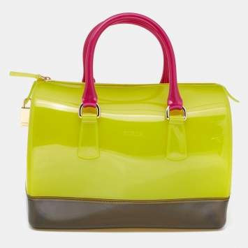 Pre Owned Furla Multicolor Rubber Candy Satchel 