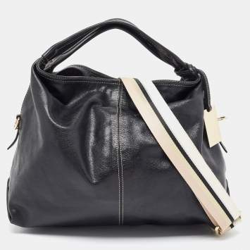 Pre Owned Furla Black Leather Elisabeth Hobo 