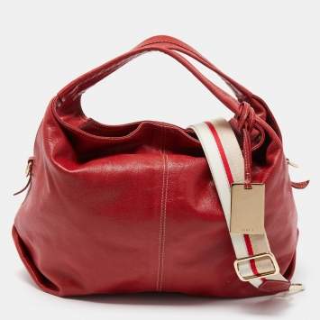 Pre Owned Furla Red Leather Hobo