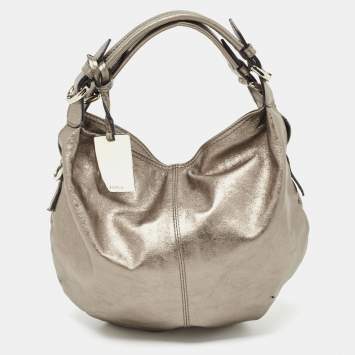 Pre Owned Furla Metallic Leather Hobo