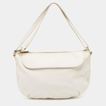 Pre Owned Furla White Leather Hobo