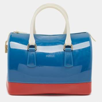 Pre Owned Furla Tricolor Rubber Candy Satchel