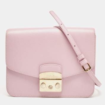 Pre Owned Furla Lilac Leather Metropolis Shoulder Bag