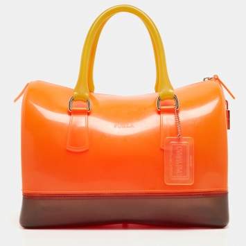 Pre Owned Furla Tri Color Rubber Candy Satchel