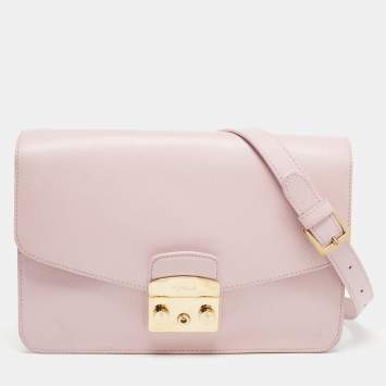 Pre Owned Furla Pink Leather Metropolis Shoulder Bag