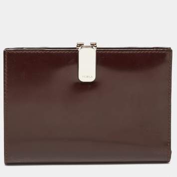 Pre Owned Furla Brown Brushed Leather Bifold Wallet