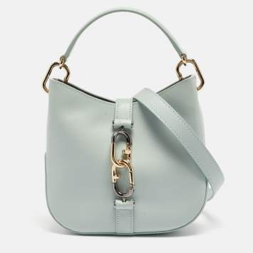 Pre Owned Furla Mint Green Leather Sirena Hobo