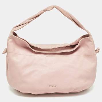 Pre Owned Furla Pink Leather Oversized Hobo