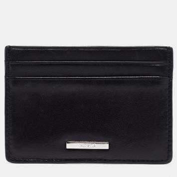 Pre Owned Furla Black Leather Card Holder