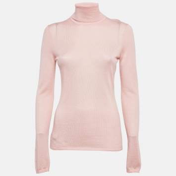Pre Owned Gabriela Hearst Blush Pink Cashmere Blend Knit Turtleneck Sweater M